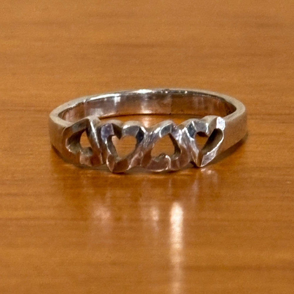 Sterling Silver Hearts Ring ~ Sz 7
